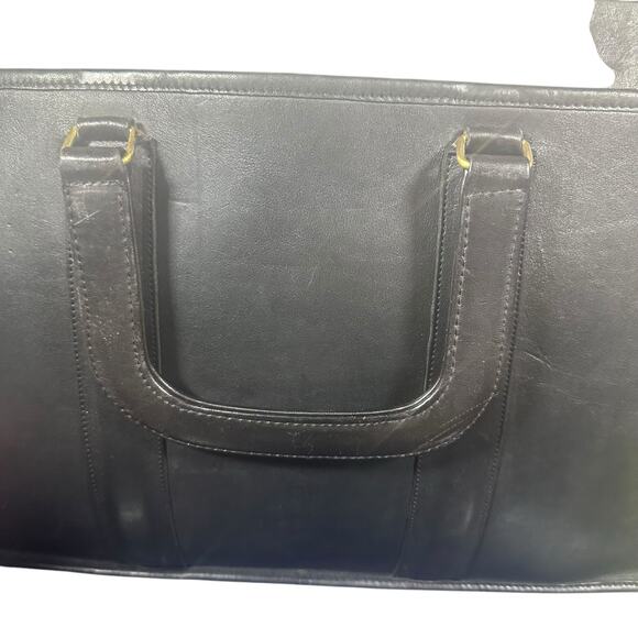 Vintage Coach Black Leather Slim Satchel Briefcase Made in USA 71918902 creed - Picture 13 of 16